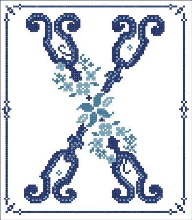 (image for) Decorative Blue Alphabet X
